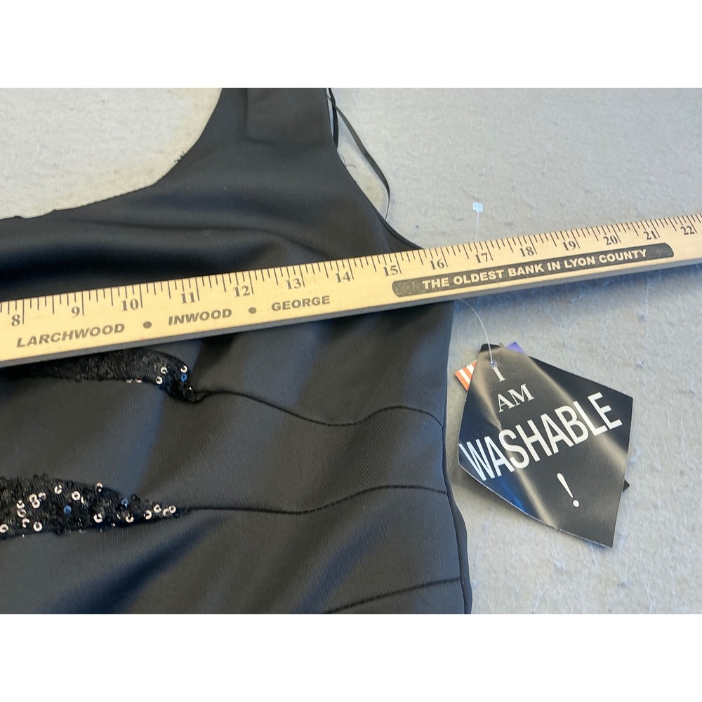 R&M Richard's Black Sequin Tiered Sheath Cocktail Dress Size 6 Formal NWT - Picture 8 of 16